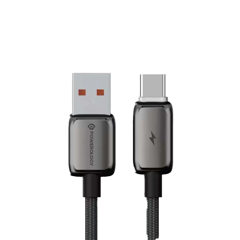 Powerology 15W Zinc Alloy+48 braiding USB A - Type C Cable 1 Mascom International.webp